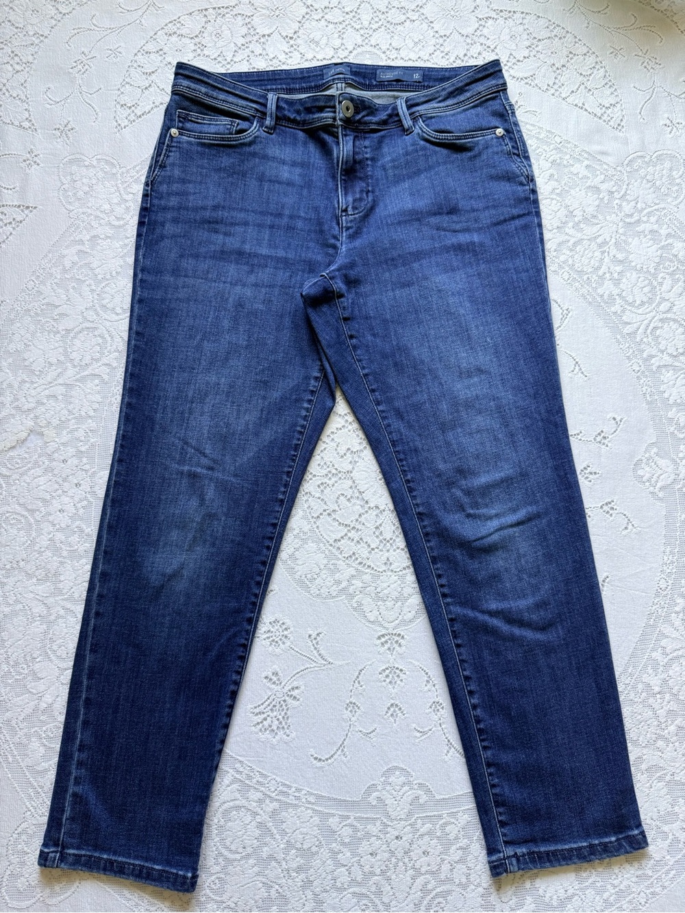 J. Jill Denim Authentic Fit Slim Ankle Jeans Medium Wash Blue 12P